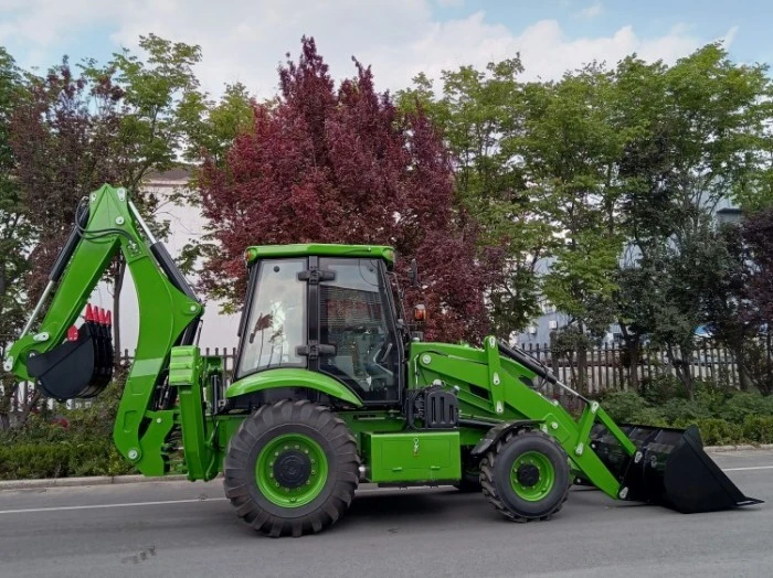 Backhoe loader front view