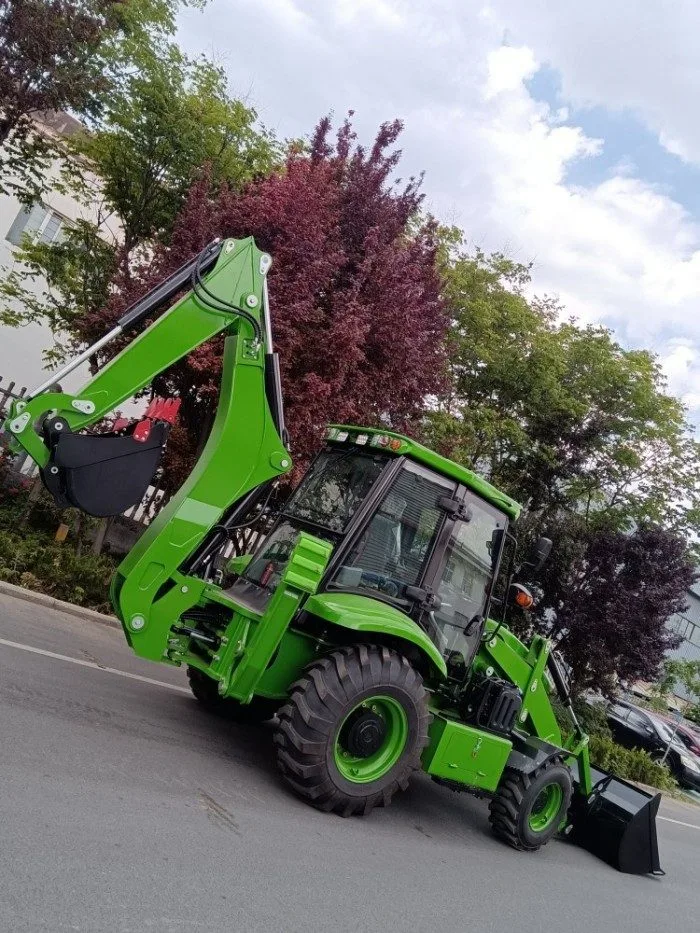 Backhoe loader digging operation
