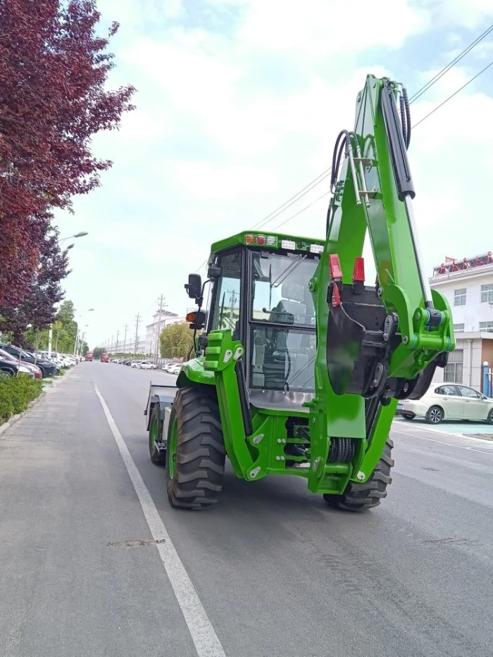 Backhoe loader side view